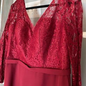 Beautiful burgundy lace/chiffon bridesmaid dress